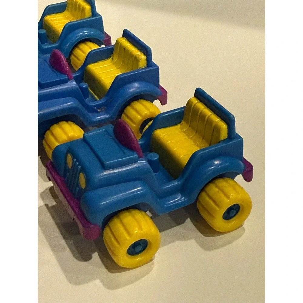 Vintage 1988 McDonalds Happy Meal Toy Lot 6 Jeep Cars Blue Teal Yellow 80s Retro